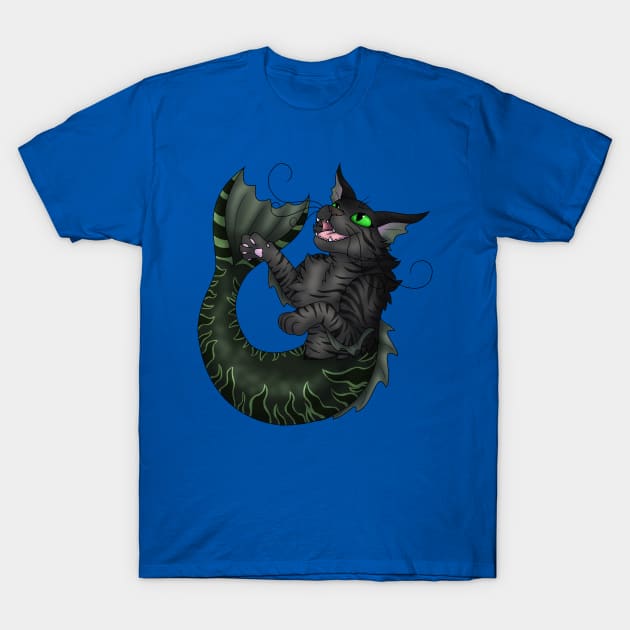 Purrmaid: Black Tabby T-Shirt by spyroid101